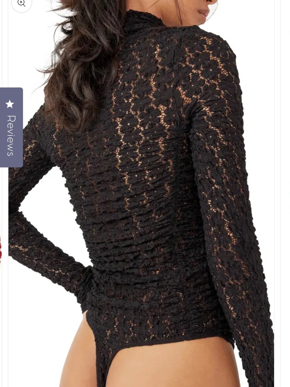 Free People Day & Night Lace Long Sleeve Black Turtleneck Bodysuit Size Small - Picture 2 of 4